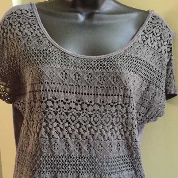 aerie Tops - 10 / $10 Aerie gray top with a patterned see thru front design